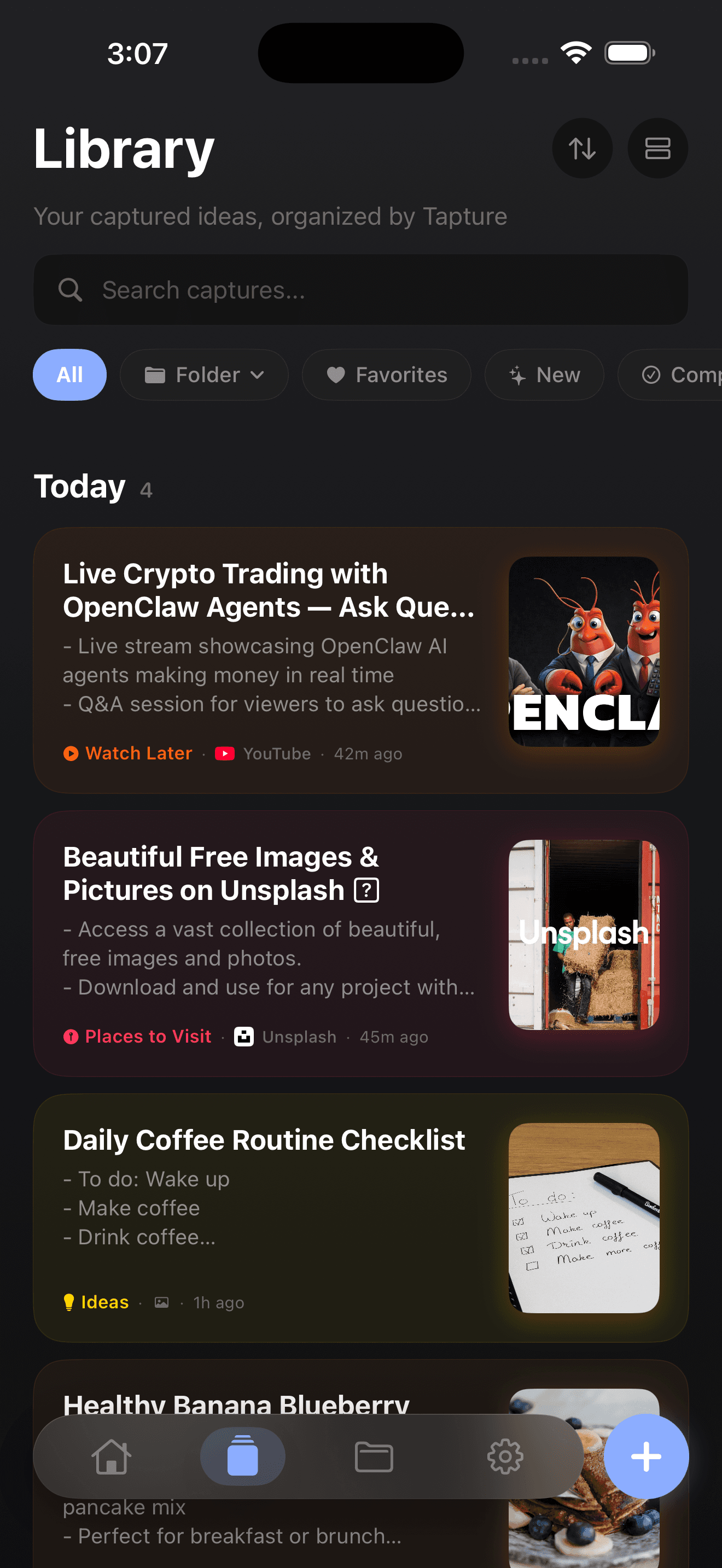 Library view with semantic search results